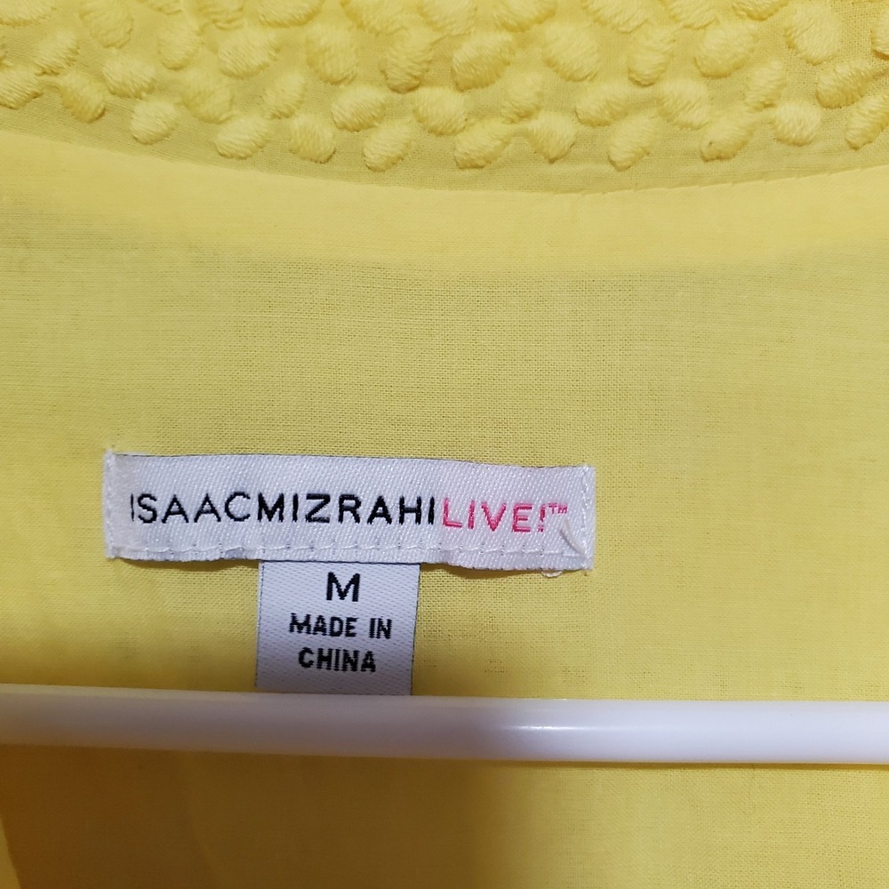 Isaac Mizrahi Live Women Shirt Size medium Boho Summer Embroidered Eyelet Boho - Picture 4 of 14